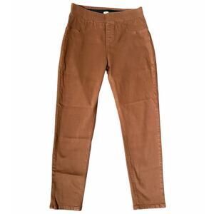 Reba Rustic Ranch Caramel Pull On Elastic Waist Skinny Jeans Cotton Blend Sz 12